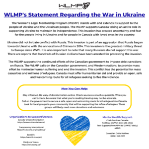 poster of Women's Legal Mentorship Program Statement on the War in the Ukraine