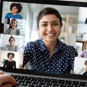 pphoto of women in a zoom meeting on legal mentorhip