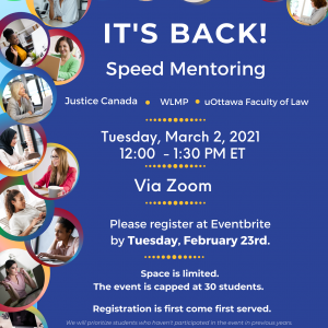 Speed Mentoring - Justice Canada, WLMP & uOttawa Faculty of Law